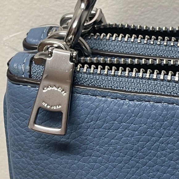 NEW Coach Pebble Leather Double Zip Crossbody Bag Detachable Strap Drop22”CJ789 - Picture 13 of 17